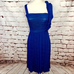 Tracy‎ Reese Cobalt Blue Ruched Draped Dress